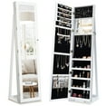 thumbnail image 1 of Costway Mirrored Jewelry Cabinet Lockable Standing Storage Organizer W/ Shelf, 1 of 10