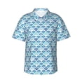 thumbnail image 2 of Picia Blue Fish Scale Texture Gentle Cotton Regular Fit Short Sleeve Casual Hawaiian Shirt for Men-3X-Large, 2 of 9