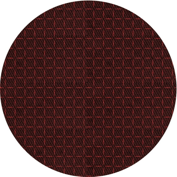 Ahgly Company Indoor Round Patterned Cranberry Red Area Rugs, 7' Round