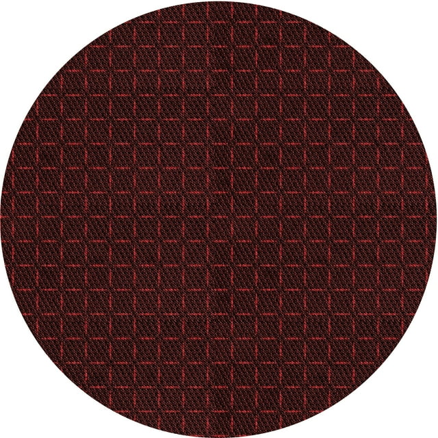 Ahgly Company Tapis Rond Lavable en Machine Intérieur Transitionnel Rouge Canneberge, 7 Pieds Rond