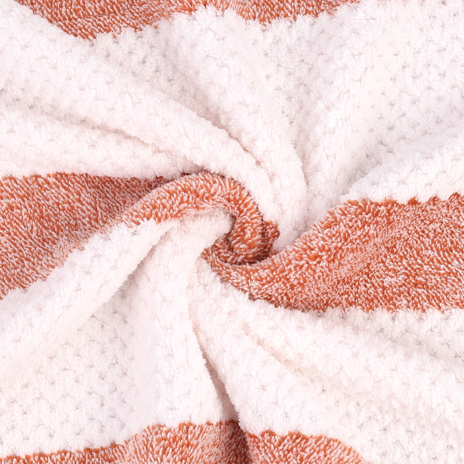 NC Fashion 2 Piece Microfiber Bath Towel Set, Orange, White, Multi-color