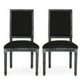 thumbnail image 2 of Noble House Robin Wood Upholstered Dining Chair, Set of 2, Black and Gray, 2 of 11