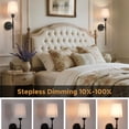 thumbnail image 6 of Battery Operated Wall Sconce Set of 2, 13000mAh Rechargeable Wall Sconces Battery Operated Light Dimmable Battery Powered Wall Lights with Remote for Bedroom, Living Room, Home Decor, 6 of 8
