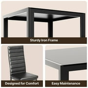 Aiho Modern Dining Table Sets with PU Leather Chairs for2 For Home, Kitchen, Living Room, Restaurant, Small Space , Black