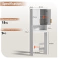 thumbnail image 6 of Ktaxon Fluted Over the Toilet Bathroom Storage Cabinet  with 2 Doors & 3 Storage Shelves Space Saver, White, 6 of 10