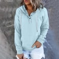 thumbnail image 2 of Ecqkame Hoodies for Women Trendy Loose Casual Solid Color Long Sleeve Pullover Sweatshirt Women's Hoodie Light Blue XL on Clearance, 2 of 7