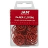 JAM Paper Round Red Paper Clips, 1 in, Medium, 50/Pack