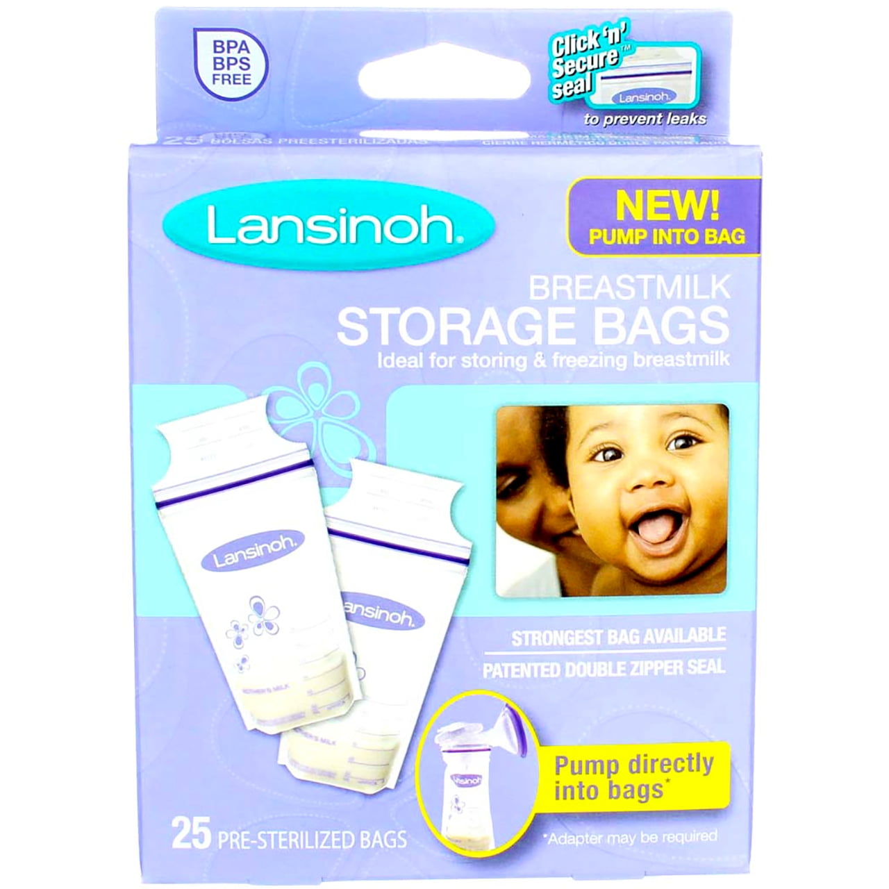 Lansinoh Breastmilk Storage Bags, 25 Ct (6 pack) (Bundle)