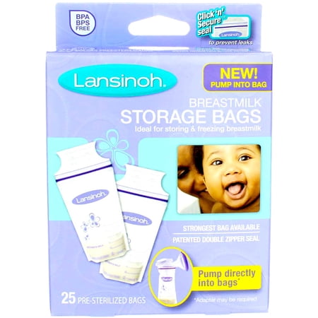 Lansinoh Breastmilk Storage Bags, 25 Ct (6 pack) (Bundle)