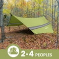 thumbnail image 6 of VILLEY Hammock Tent Rain Fly, Octagonal Waterproof Camping Tarp, Sun Shelter for Camping, Backpacking, Hiking, Accessory Includes Stakes, Ropes and Carry Bag (Green), 6 of 7