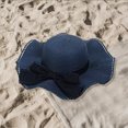 thumbnail image 2 of AWZXDE Women's Solid Sun Hat with Ruffle Brim,Cap for Casual Style and Sun Navy,One Size, 2 of 3