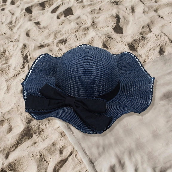 New Women Ladies And Gentlemens Summer Wide Brim Straw Hat Floppy Beach Cap Women Hair Hat Retirement Visor Winery Tote Fisherman Hats for Women Hat with Drawstring Hat Women Ocean Ponytail Hat Bags