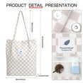 thumbnail image 2 of Ayieyill Corduroy Tote Bag for Women Girl Canvas Shoulder Cord Purse with Inner Pocket (Grid), 2 of 6