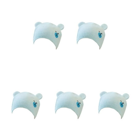 

5pcs Kids Baby Little Bear Hat Soft Cute Knit Cap Toddler Infant Autumn Winter Warm Beanie Bonnet