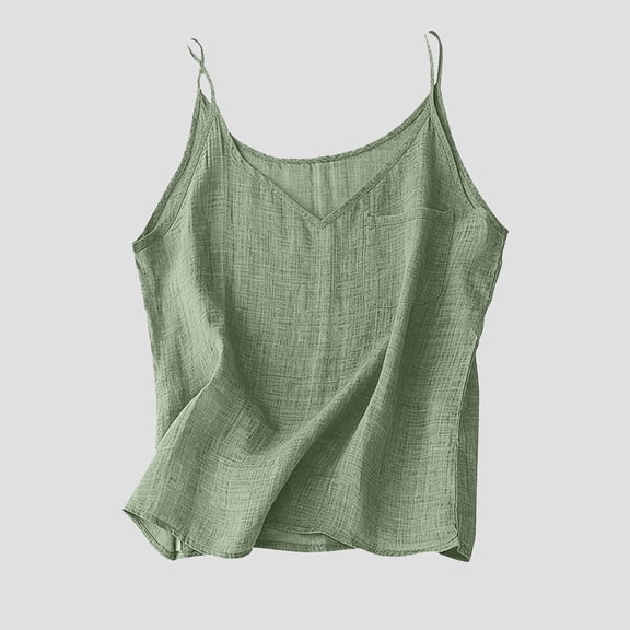 EliteGoogv Womens Tank Tops V Neck Chest Pocket Sleeveless Shirts For Women Summer Daily Vacation Casual Tops Light Green L