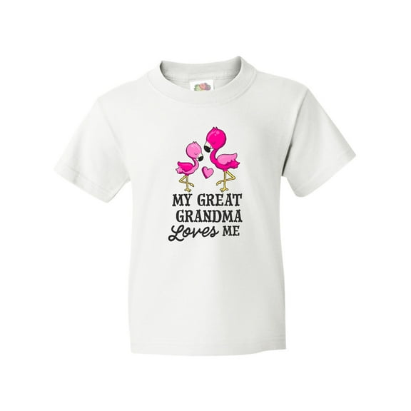 Inktastic My Great Grandma Loves Me with Two Flamingos Youth T-Shirt