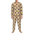 thumbnail image 3 of Balery Thanksgiving Pijama para Hombre de Dos Piezas con Manga Larga, Conjunto de Dormir y Descanso Suave con Bolsillos-Small, 3 of 7