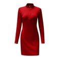 thumbnail image 3 of Sentmoon Casual Womens Dresses Long Sleeve Fall Dresses for Women 2024 Slim Bodycon Solid Color Short Dresses,OverSized Trendy Women Clothing Red M, 3 of 4