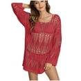 thumbnail image 1 of Plebaso Maillot de Bain à Manches Longues pour Femmes Robe de Plage Ajourée Tenue de Vacances pour Femmes, 1 of 7