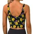 thumbnail image 4 of Picia Daisies Flowers Sports Bra for Women,Padded Strappy Sports Bras Medium Support Yoga Bra with Removable Cups,Running Yoga Bra-Small, 4 of 9