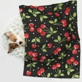 thumbnail image 6 of Yiaed Sweet Red Cherry Print Dog Blankets-Cat Blanket Washable for Couch Protection,Puppy Blanket, Soft Plush Reversible Throw Furniture Protector-Large, 6 of 8