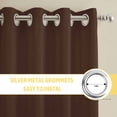 thumbnail image 6 of Brown Flowers Kitchen Curtains Window Panels, Japanese Abstract Floral Plants Simple Art Insulated Window Treatment Curtain, Grommet Curtains for Bedroom/Living Room/Bathroom, 2 Piece 52"Wx45"L, 6 of 8