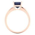 thumbnail image 4 of Solitaire Engagement Ring for Women - 1.5ct Simulated Blue Sapphire in 14K Rose Gold Promise Ring, 4 of 5