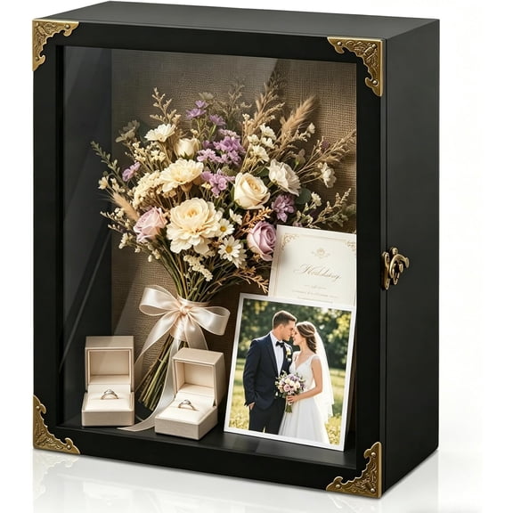 Shadow Box Deep 4.7 in Wooden Frame Clear Acrylic Front Cover 11x14
