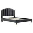 thumbnail image 2 of Modway Daisy Performance Velvet Queen Platform Bed, Multiple Colors, 2 of 3