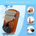 thumbnail image 3 of Kalimba Thumb Piano 17 Keys Portable Finger Piano with Tuning Hammer Finger Cover Wooden Creative Kalimba Thumb Piano Musical Instrument Birthday Gift for Kids Adults Beginners, 3 of 8