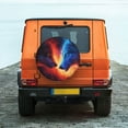 thumbnail image 2 of Fotbe Red And Blue Fire Wolf Spare Tire Cover Thickening Universal Fit for Jeep, Trailer, RV, SUV, Truck, Tough Tire Wheel Soft Cover-17 inch, 2 of 8