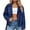*Blue, variant on VBVC Women's Metallic Faux Leather Moto Jacket , Casual Zip Up Biker Coat For Women , Ladies' Oversized Fall Winter Outerwear with Pockets, Gold , S-5XL