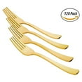 thumbnail image 3 of Exquisite Premium Gold Plastic Silverware Bulk Cutlery 120 Gold Plastic Forks, 3 of 6
