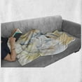 thumbnail image 6 of Animal Soft Flannel Fleece Throw Blanket, Watercolor Style Illustration Wild Creature Safari Exotic Wildlife Theme, Cozy Plush for Indoor and Outdoor Use, 50" x 70", Cream Grey, by Ambesonne, 6 of 6