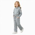 thumbnail image 5 of Zuwimk Toddler Boy Girls Sweatsuit Long Sleeve Hoodie Sweatshirt and Jogger Pants 2PC Sets Fall Clothes Outfit(T044-Grey), 5 of 6