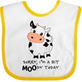 thumbnail image 3 of Inktastic Sorry, I'm a Bit Moody Today Cute Cow Pun Boys or Girls Baby Bib, 3 of 4