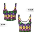 thumbnail image 6 of Goofa Mardi Gras4 Printed Sports Bras for Women, High Impact Running Bra Workout Crop Tank Tops Longline Sports Bra Push up-, 6 of 9