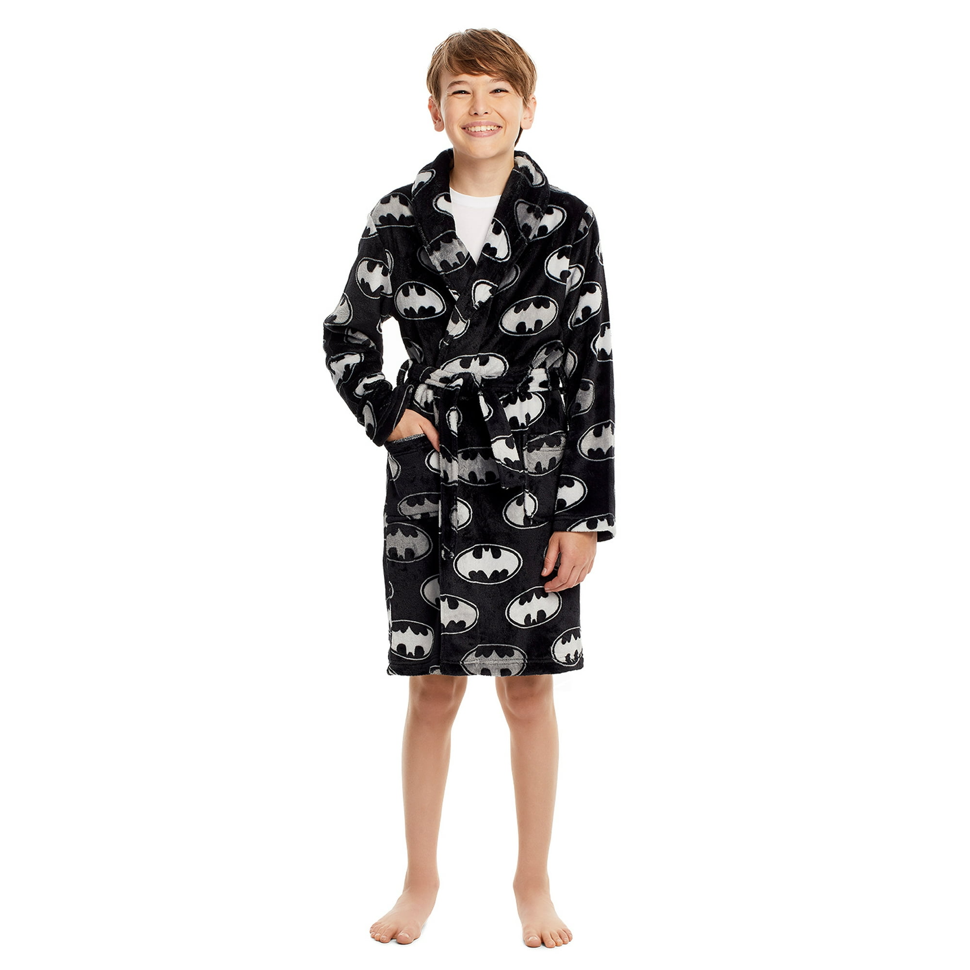 Batman Boys Fleece Sleep Robe Soft Cozy Boys Bathrobe L Walmart