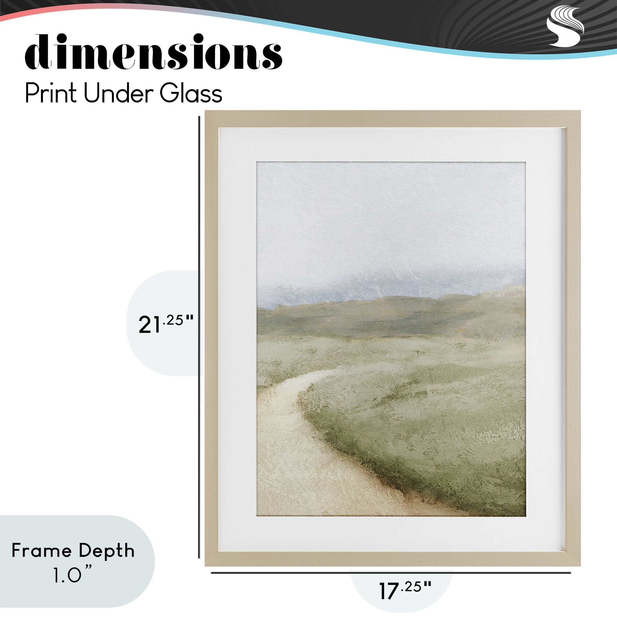 Stupell Industries Green Pasture Quiet Landscape Birch Framed Print Under Glass, design by Michael Marcon