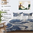 thumbnail image 3 of 3 Piece Navy White Duvet Cover Set Full Size, Microfiber Comforter/Quilt Cover with Corner Ties and 2 Pillowcases, Marble Modern Artwork All Season Soft Bedding with Zipper Closure, 3 of 8