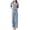 B Blue, variant on Bovxnpu Womens Plus Size Pajama Sets, 2 Piece Loungewear For Women, Women's Plus Size Home Clothes Ice Silk Couple Pajamas Short Sleeve Pants Suit Pajamas Suit XXXXL