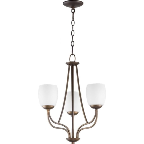 Transitional Three Light Chandelier in Oiled Bronze Finish Bailey Street Home 183-Bel-2534851