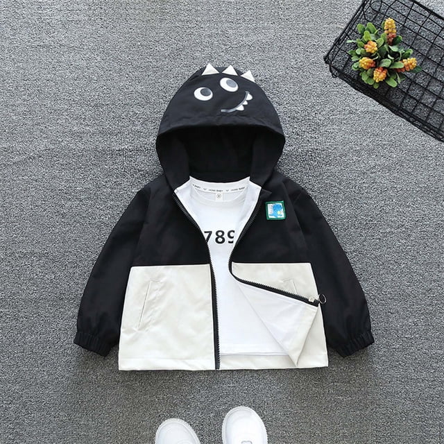 RXIRUCGD Children's Clothing Children's Spring Coats Small And Medium-sized Children's Spring Coats( Black, Size:110 2 Years )