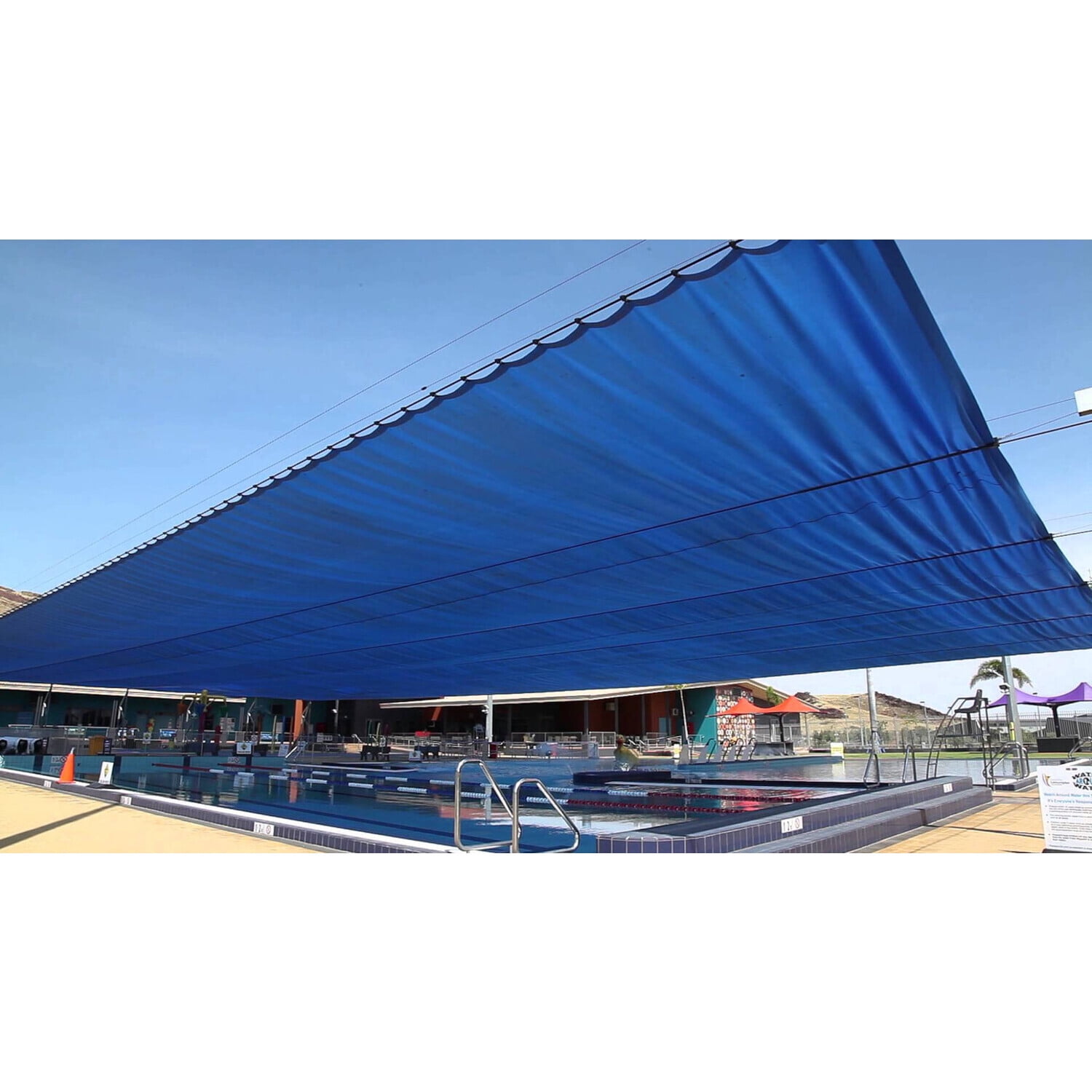 Blue Shade Cloth 12x12ft - 3 Season Sun Shade for Patio, Garden, Outdoor Use