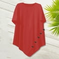 thumbnail image 3 of HADST Womens Tunic Tops Short Sleeve Asymmetrical Hem Button Detail Loose Fit Tees Crew Neck T-Shirts for Summer, 3 of 8