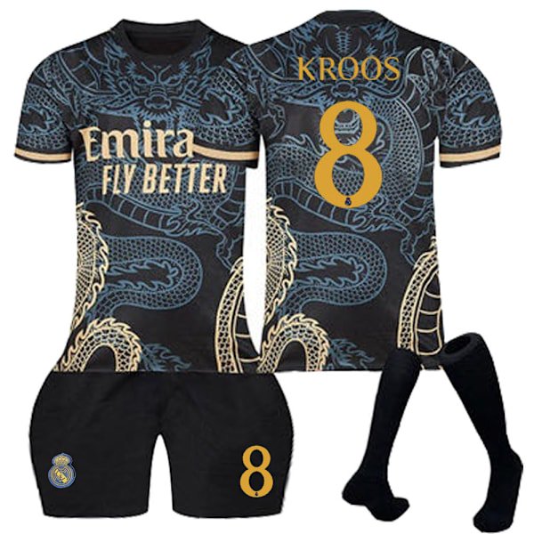 Real Madrid Dragon Black Special Edition Football Shirt Kids - 23-24 - No. 8 Kroos 16 No.8 Kroos