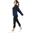 thumbnail image 5 of Cadmus Women's Workout Long Sleeve shirts Sun Protection Dry Fit Athletic Running Tops Hooded with Thumb Hole,Navy,Medium, 5 of 5
