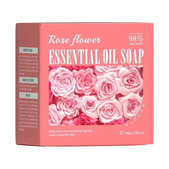 Rose Scented Natural Oil Soap Extracts Shower Bar 100g Ideal For Cleansing & Bathing