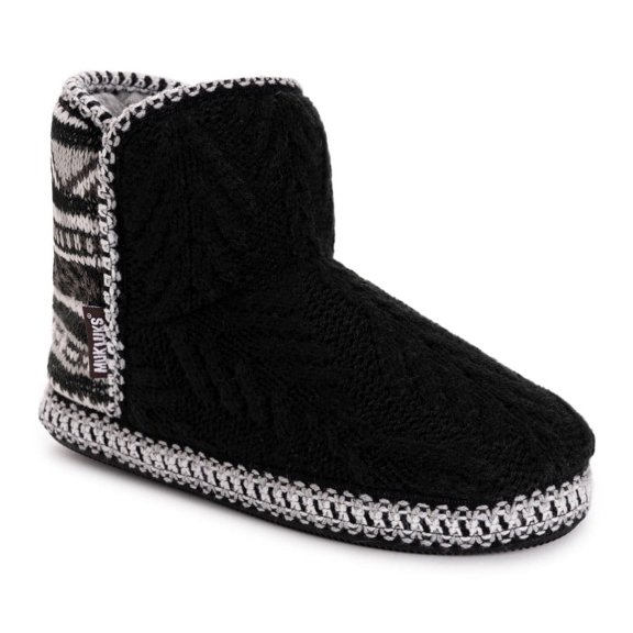LEIGH SLIPPER-BLACK/WHITE