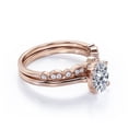 thumbnail image 3 of JeenMata Anillo de Boda con Filigrana Decorativa Milgrain de 1,75 Quilates con Engaste Ovalado en Punta Engastado en Oro Rosa de 18 K sobre Plata (Personaliza la Banda de Tu Anillo de Bodas), 3 of 6